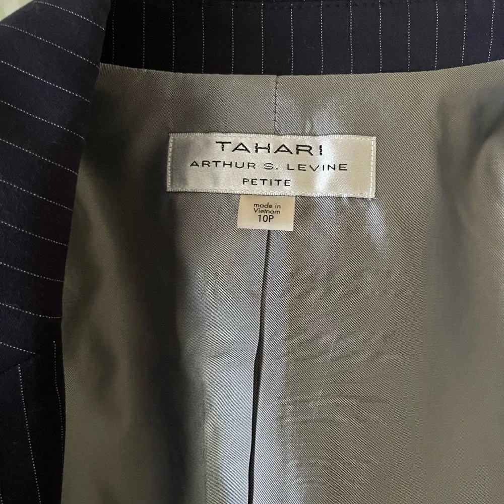 Tahari 2 Piece Petite Women’s Pinstripe Suit | Size Petite 10